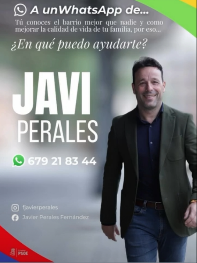 Imagen de Javier Perales (PSOE Linares) explica su campaña vía whatsapp 
