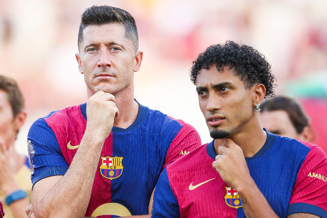 Imagen de Es trenca Lewandowski, Raphinha no arriba pel Girona