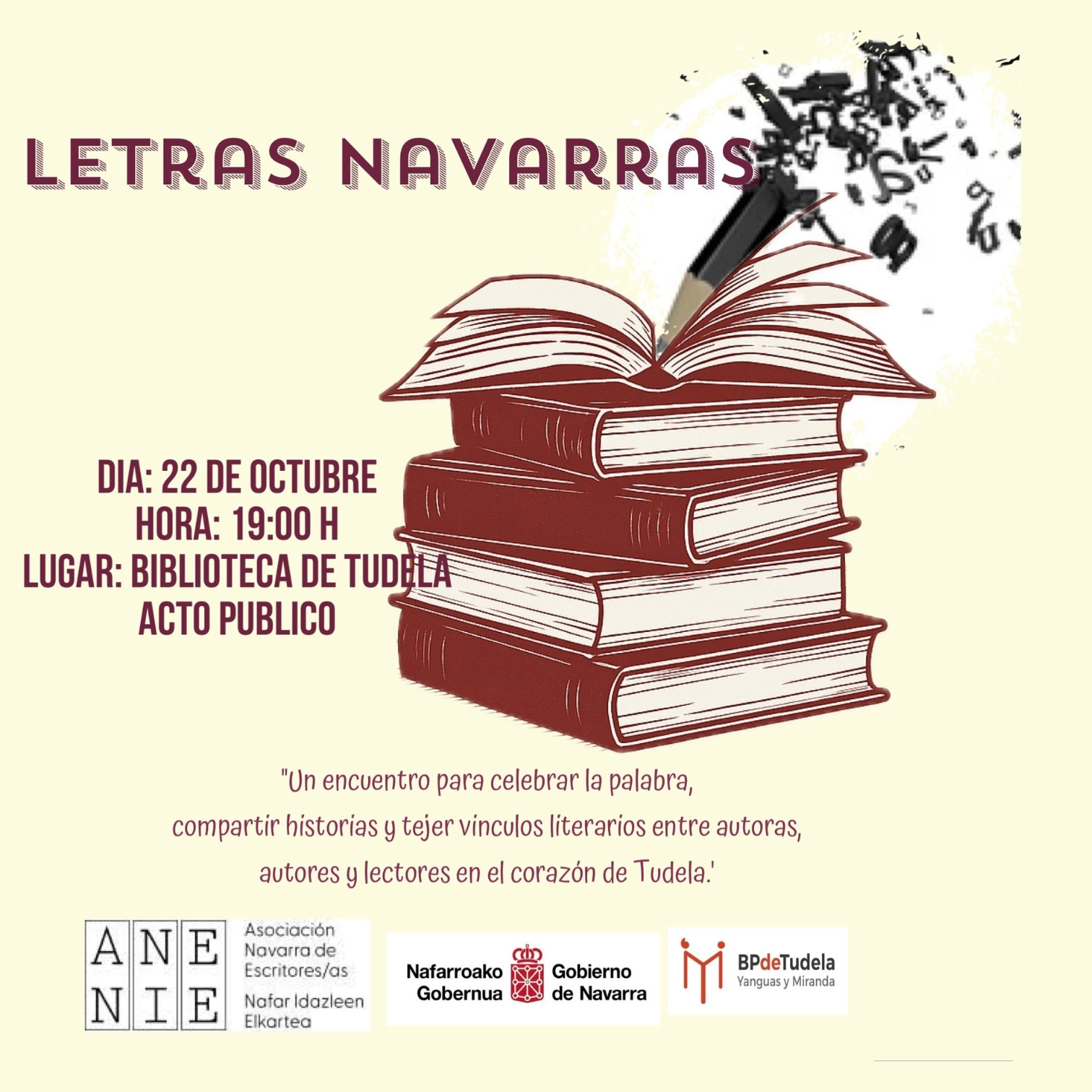 Imagen de Letras Navarras en la Biblioteca de Tudela con Alicia Baigorri