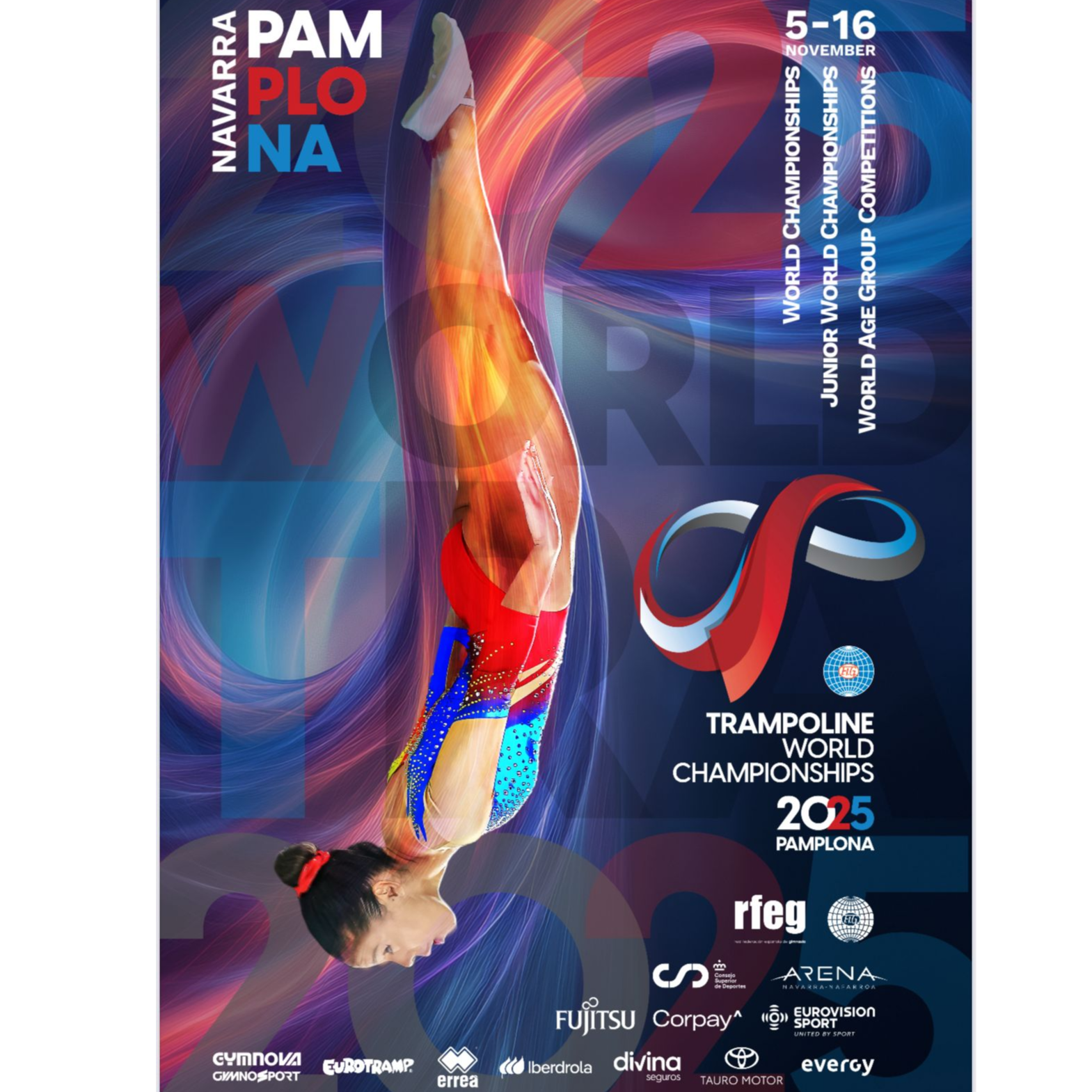 Mundial de trampolín en el Navarra Arena, la gimnasia de nuevo protagonista en Pamplona