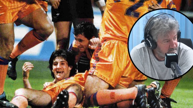 Imagen de 34 anys del gol de Bakero a Kaiserslautern: 