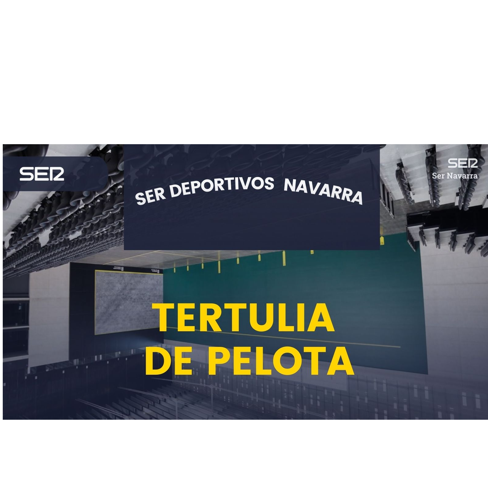 Tertulia de pelota del 4 y medio de Peio Etxeberria al inicio del parejas con final en el Navarra Arena