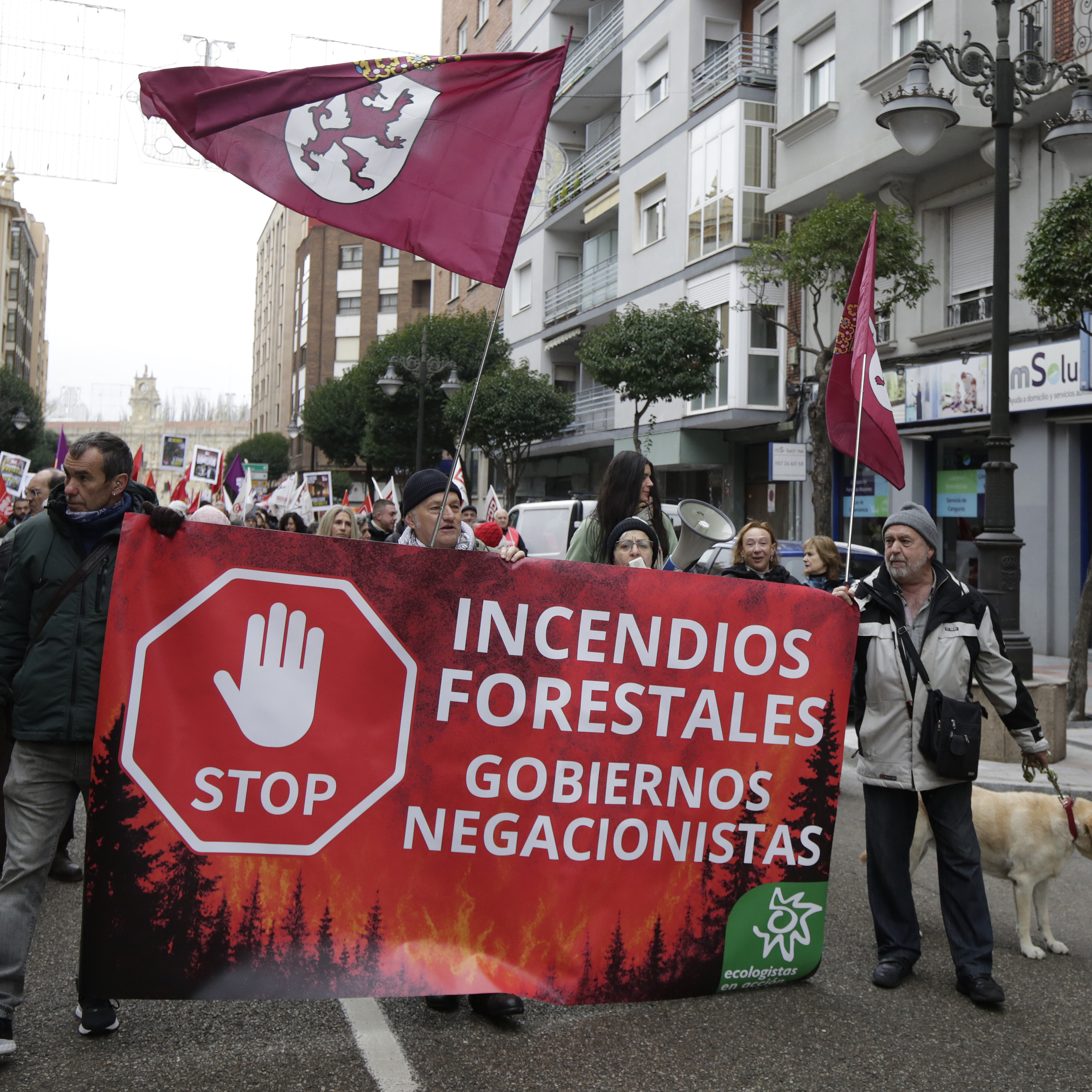 Mil personas recorren las calles de León para exigir responsabilidades a la Junta por la gestión de los incendios forestales