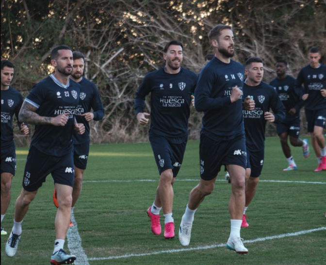 Bolo y Rubi en la previa del Almería - SD Huesca