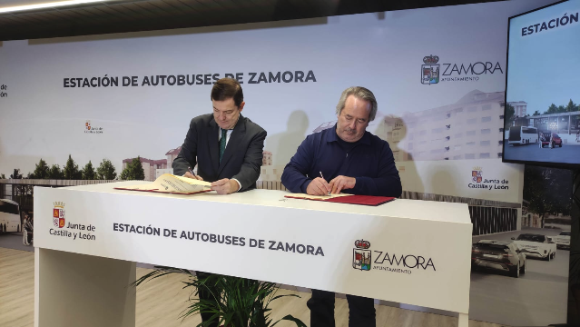 Guarido y Fernández Mañueco firman la cesión para la remodelación de la estación autobuses de Zamora