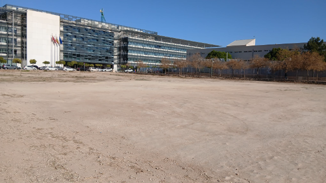 Imagen de El nuevo aparcamiento disuasorio de Hacienda, en Murcia, funcionará como 'mini tanque' de tormentas