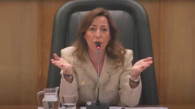Imagen de Abuchean a la alcaldesa, Natalia Chueca en un pleno municipal