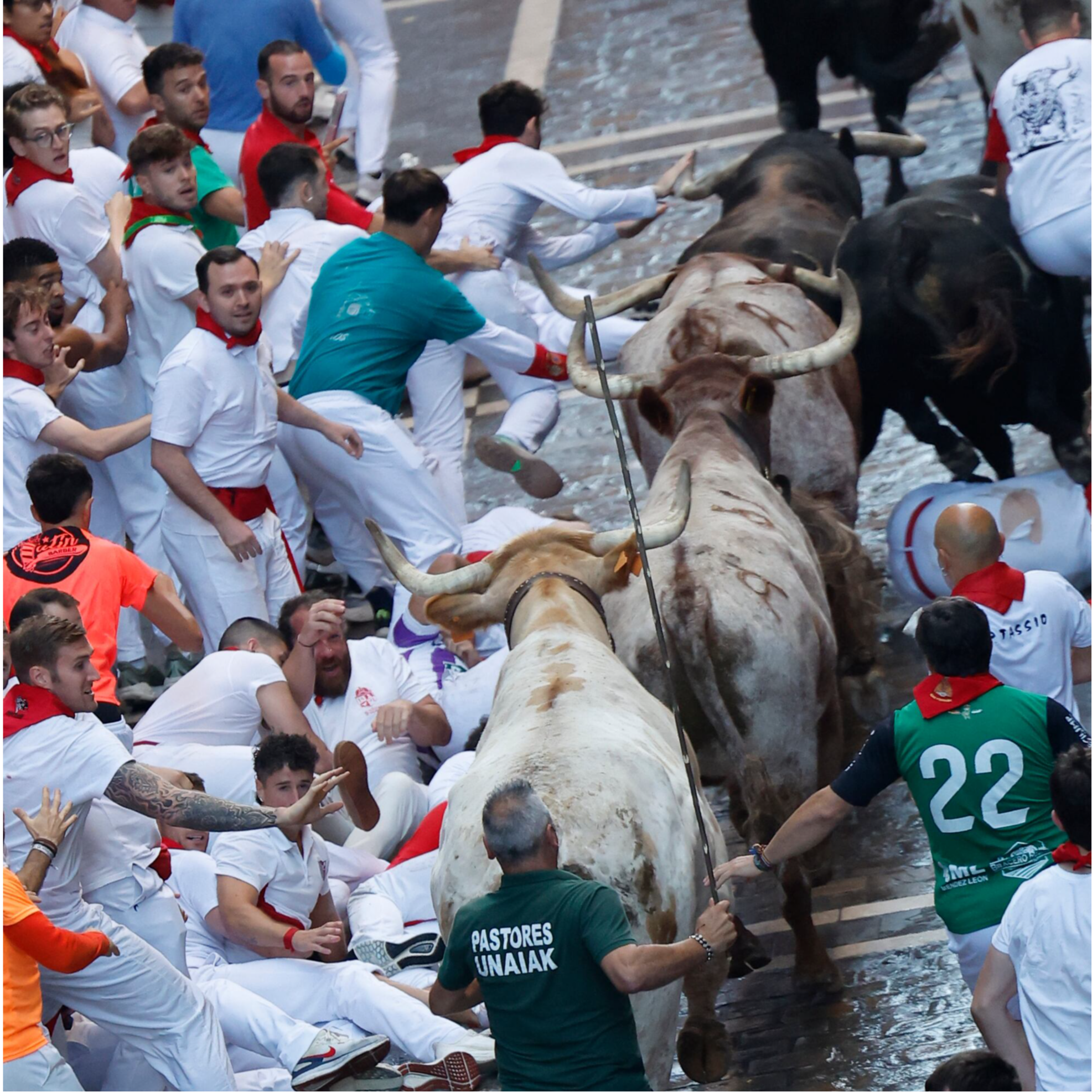Imagen de Séptimo encierro Sanfermines 2025: La Palmosilla