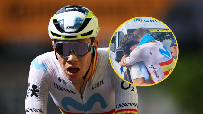 Imagen de Iván Romeo, entre lágrimas tras la 15ª etapa del Tour de Francia: 