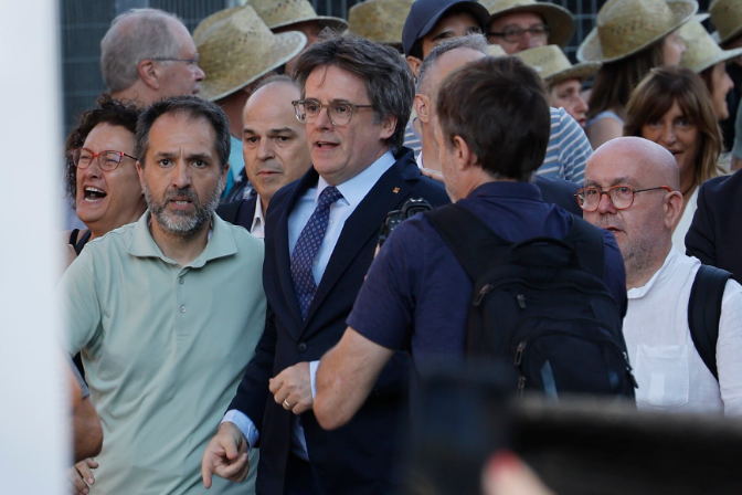 Imagen de Toni Castejón, del sindicat majoritari de Mossos, un any després de la fugida de Puigdemont: 