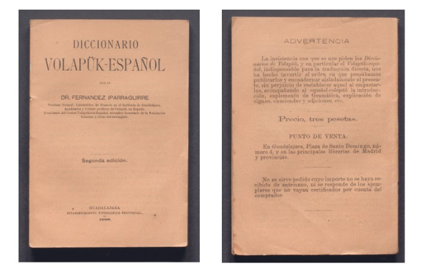 Documento del Mes de enero: El Diccionario Volapük–Español