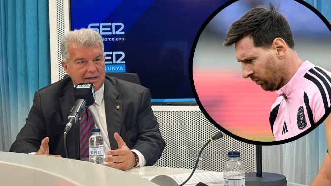 Joan Laporta defensa que la Lliga no havia aprovat "exclusivament" el retorn de Messi el 2023 i proposa un homenatge amb estàtua al Camp Nou