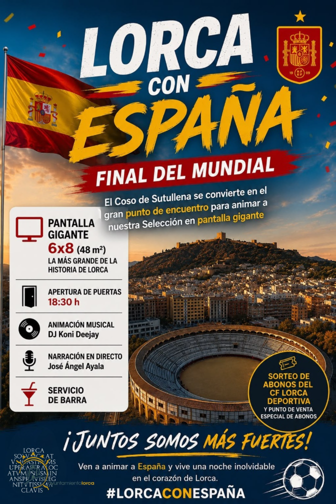 Lorca abre la plaza de toros con pantalla gigante de 50 m2 para ver la final del Mundial episode artwork