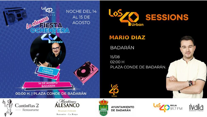 Badarán celebra sus fiestas en honor a la Virgen y a San Roque al ritmo de los grandes éxitos de LOS40 episode artwork
