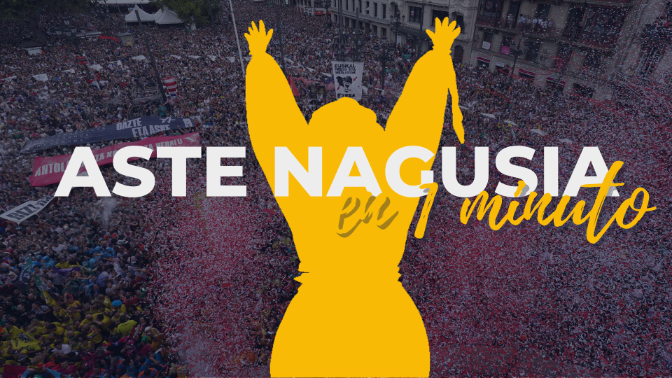 Aste Nagusia en 1 minuto | Más de 400 tortillas y txistularis y bertsolaris en la Plaza Santiago