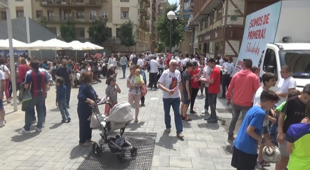 Fiesta de las peñas azulgranas tras el ascenso